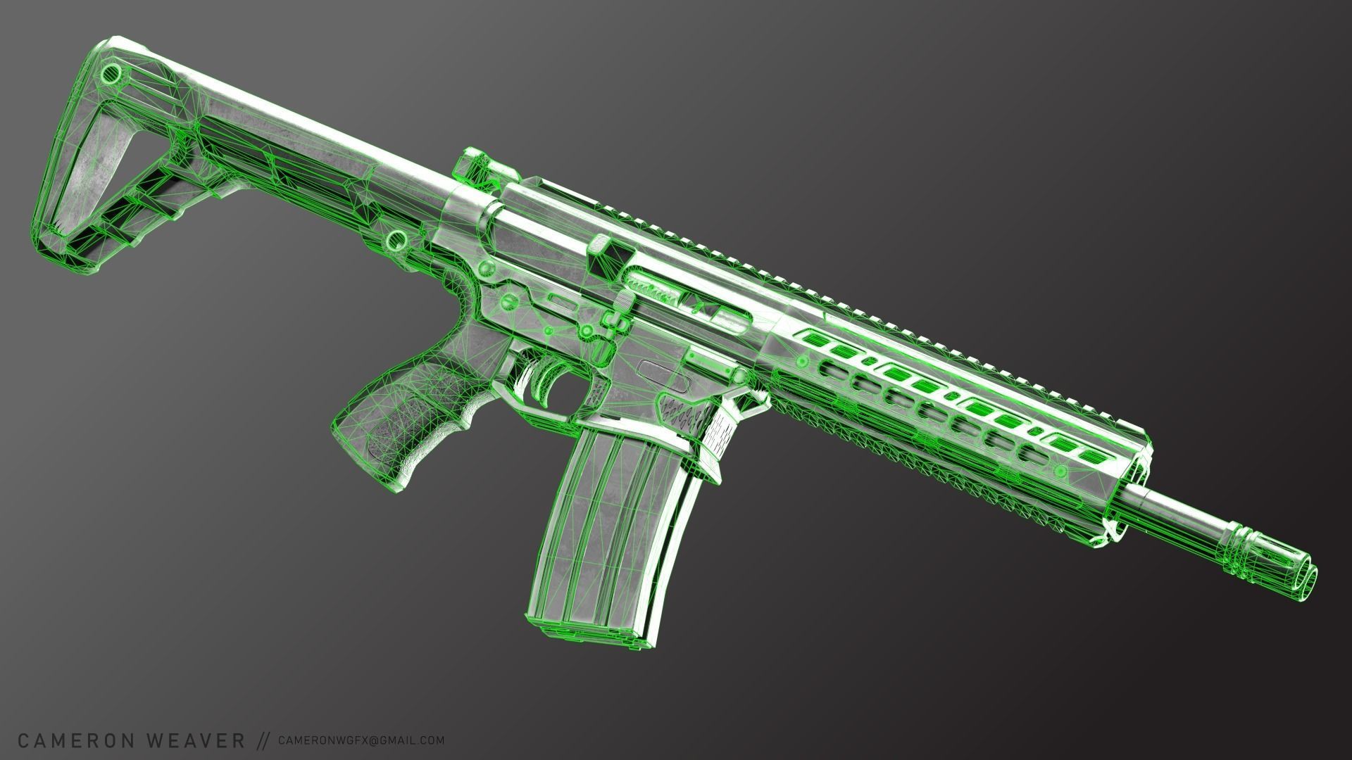 Double Barrel Rifle - Snake Low-poly 3D model_6