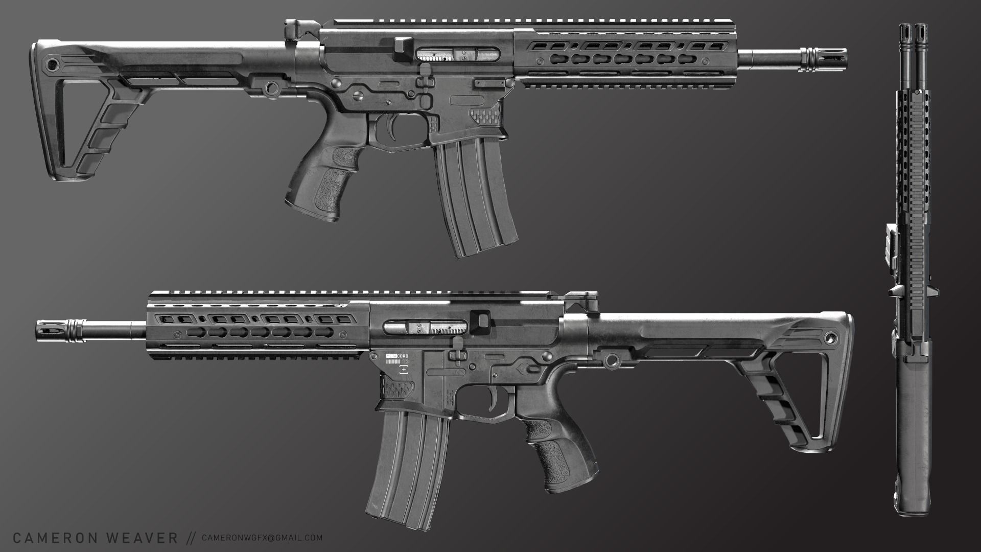 Double Barrel Rifle - Snake Low-poly 3D model_2