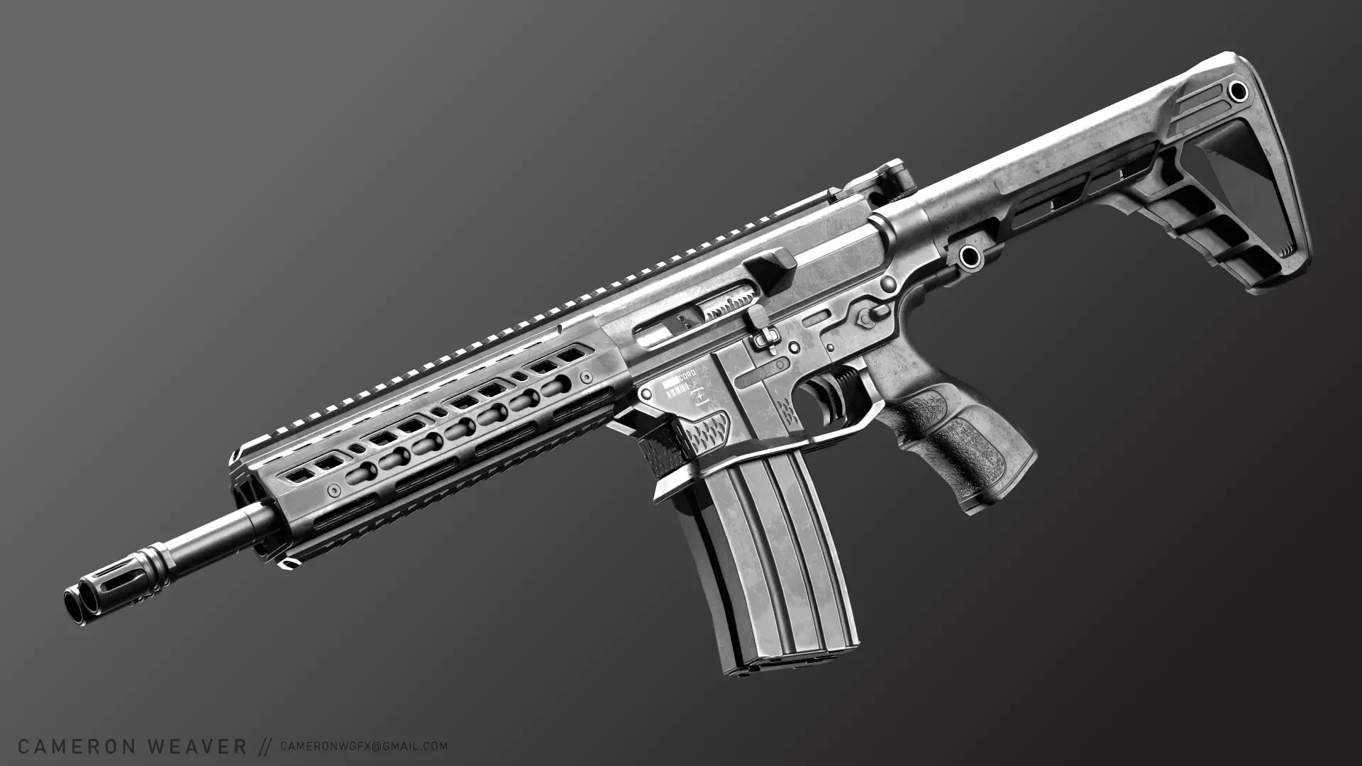 Double Barrel Rifle - Snake Low-poly 3D model_0