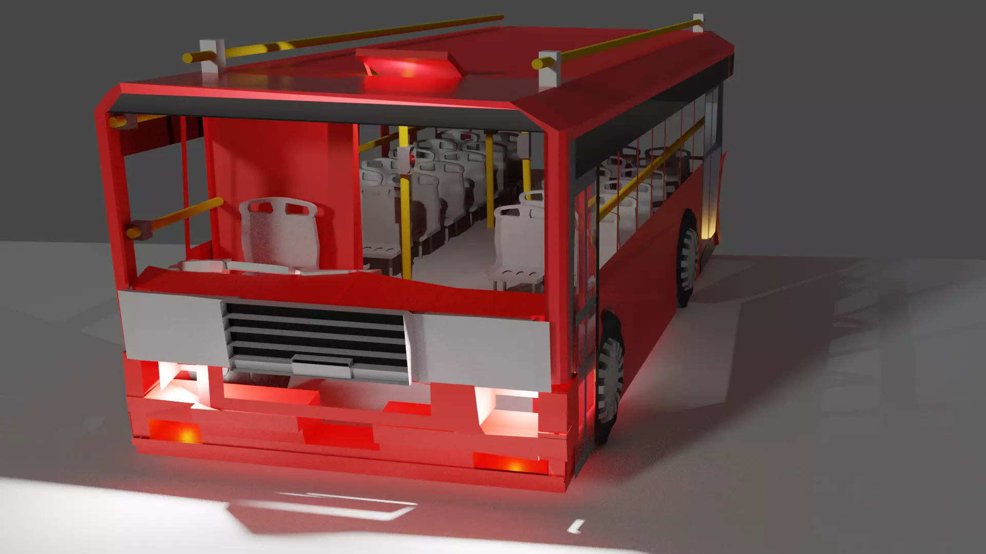 BUS AND BUS STATION 3D model_0