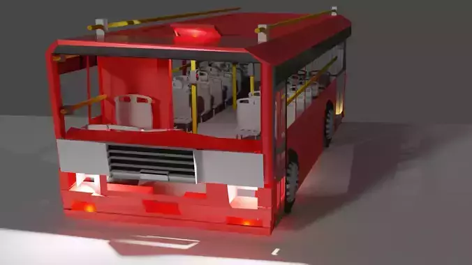 BUS AND BUS STATION 3D model