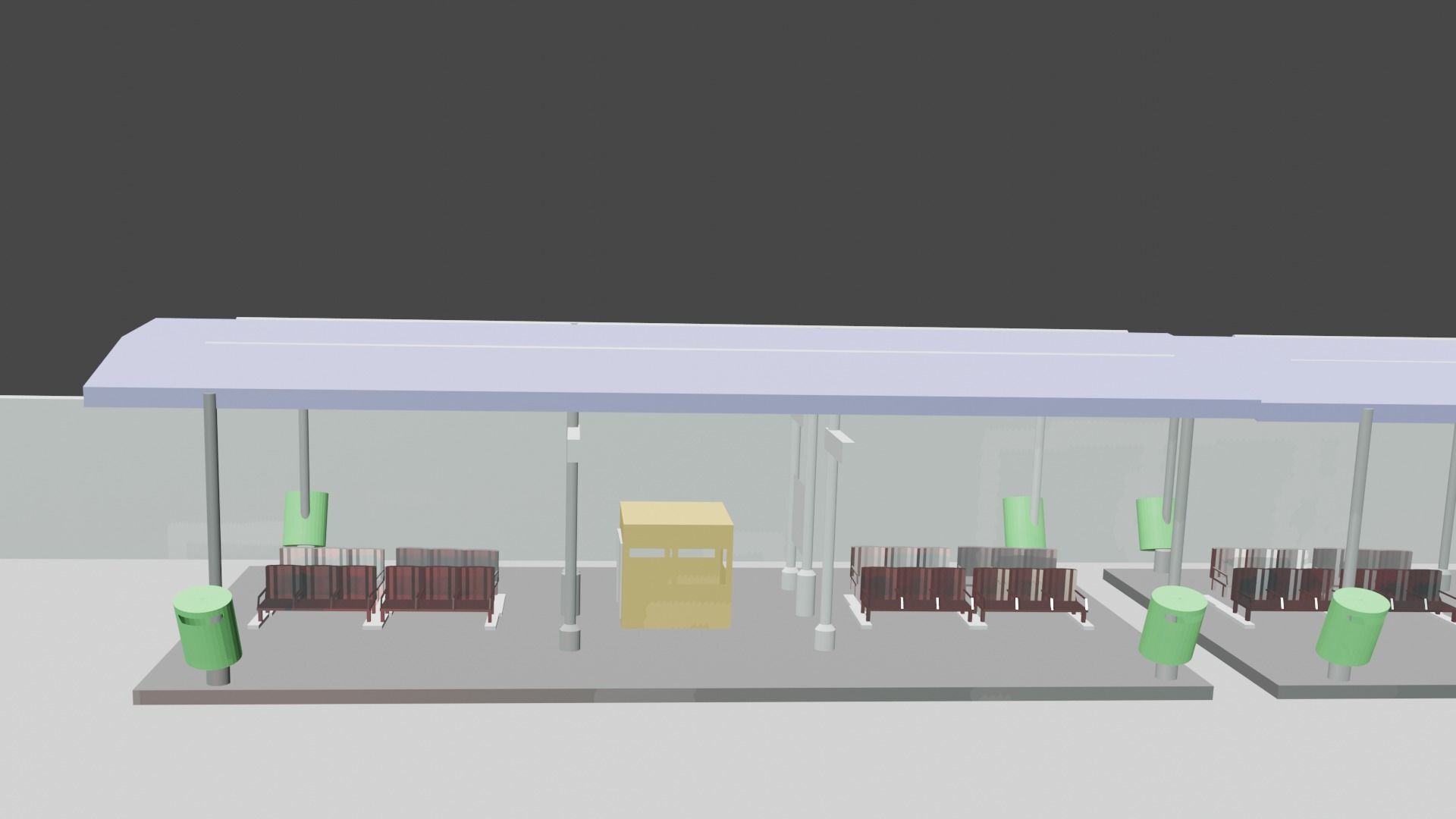 BUS AND BUS STATION 3D model_4