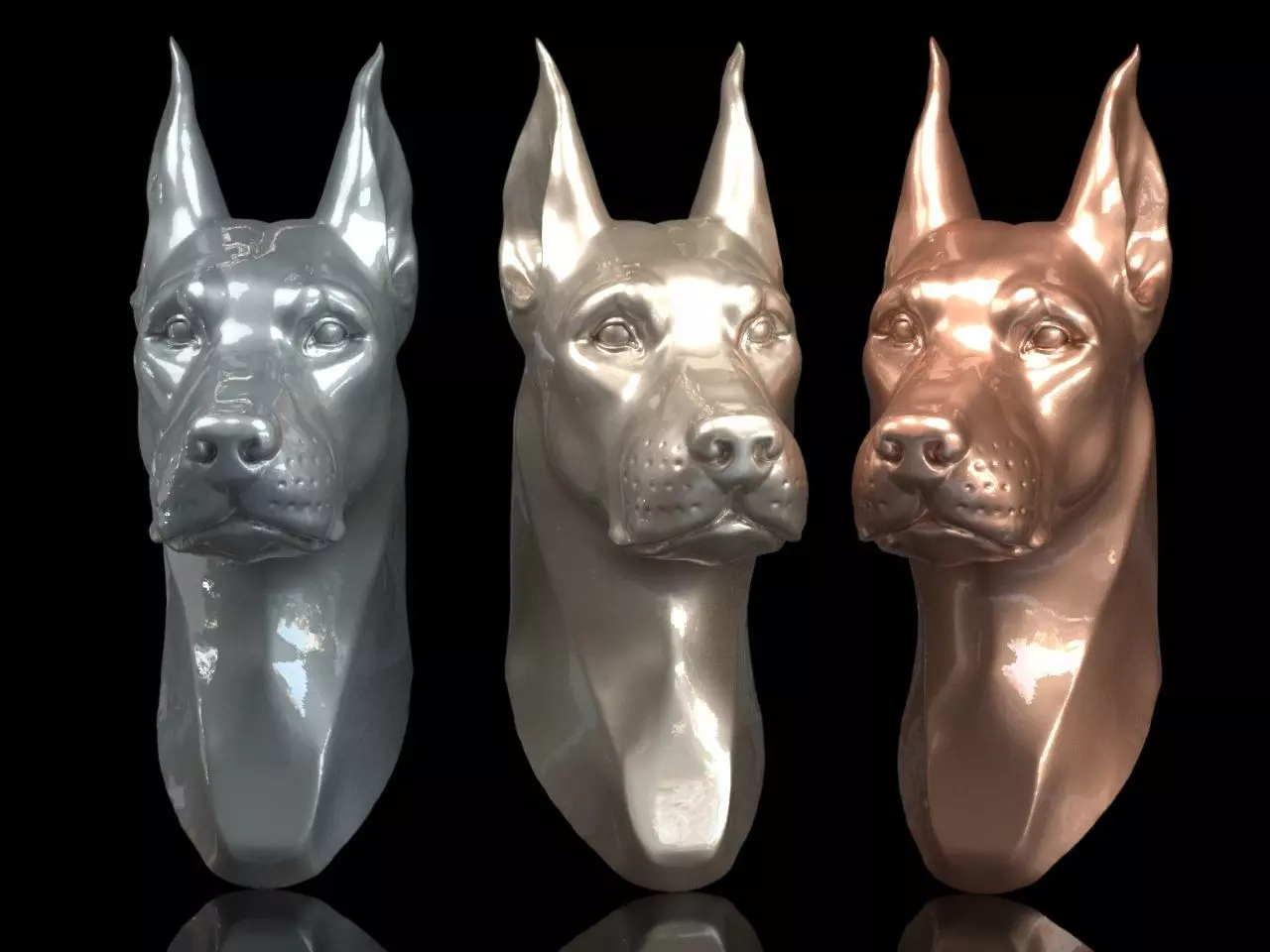 Doberman Head 3D print model_0