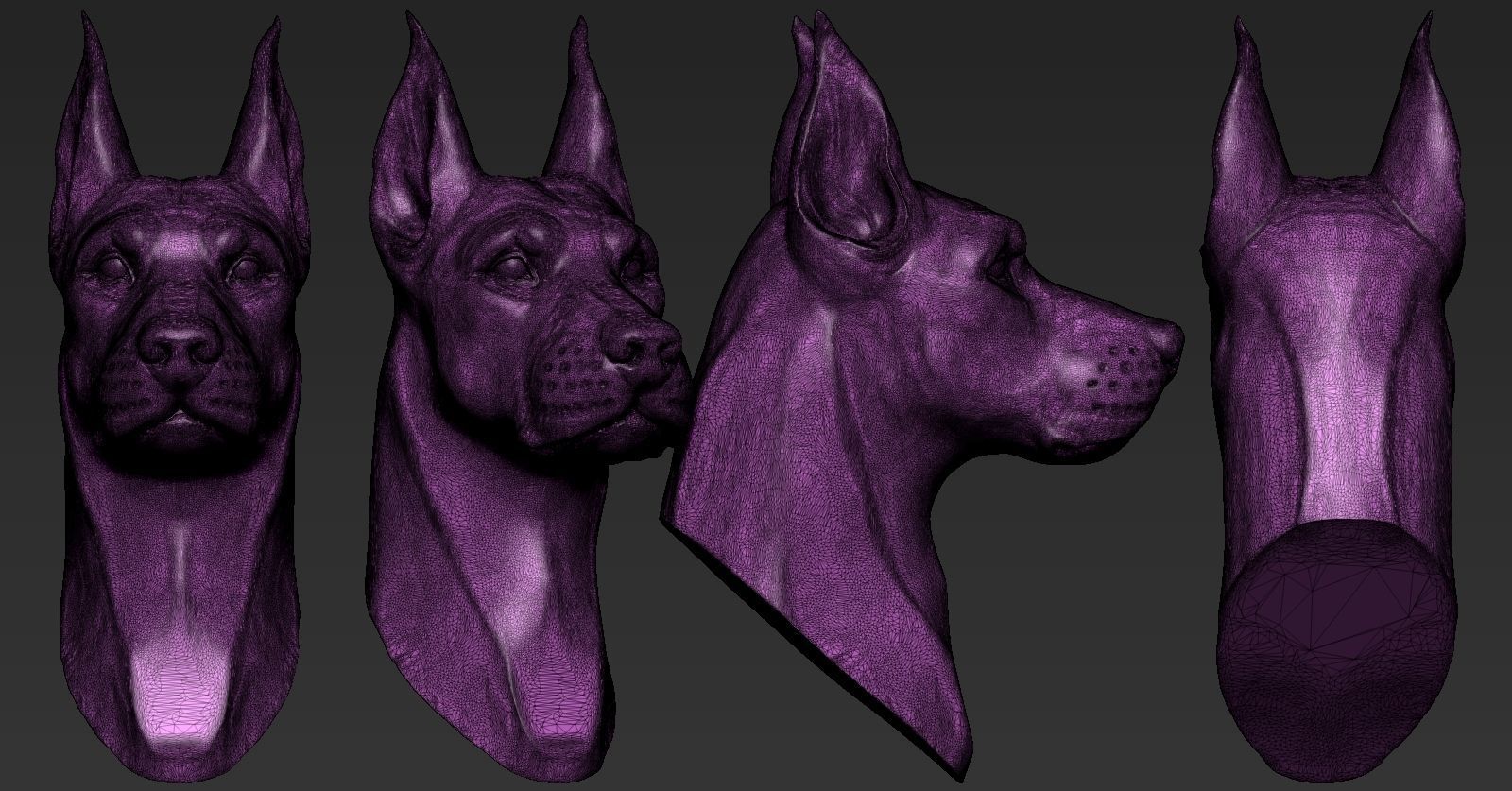 Doberman Head 3D print model_5