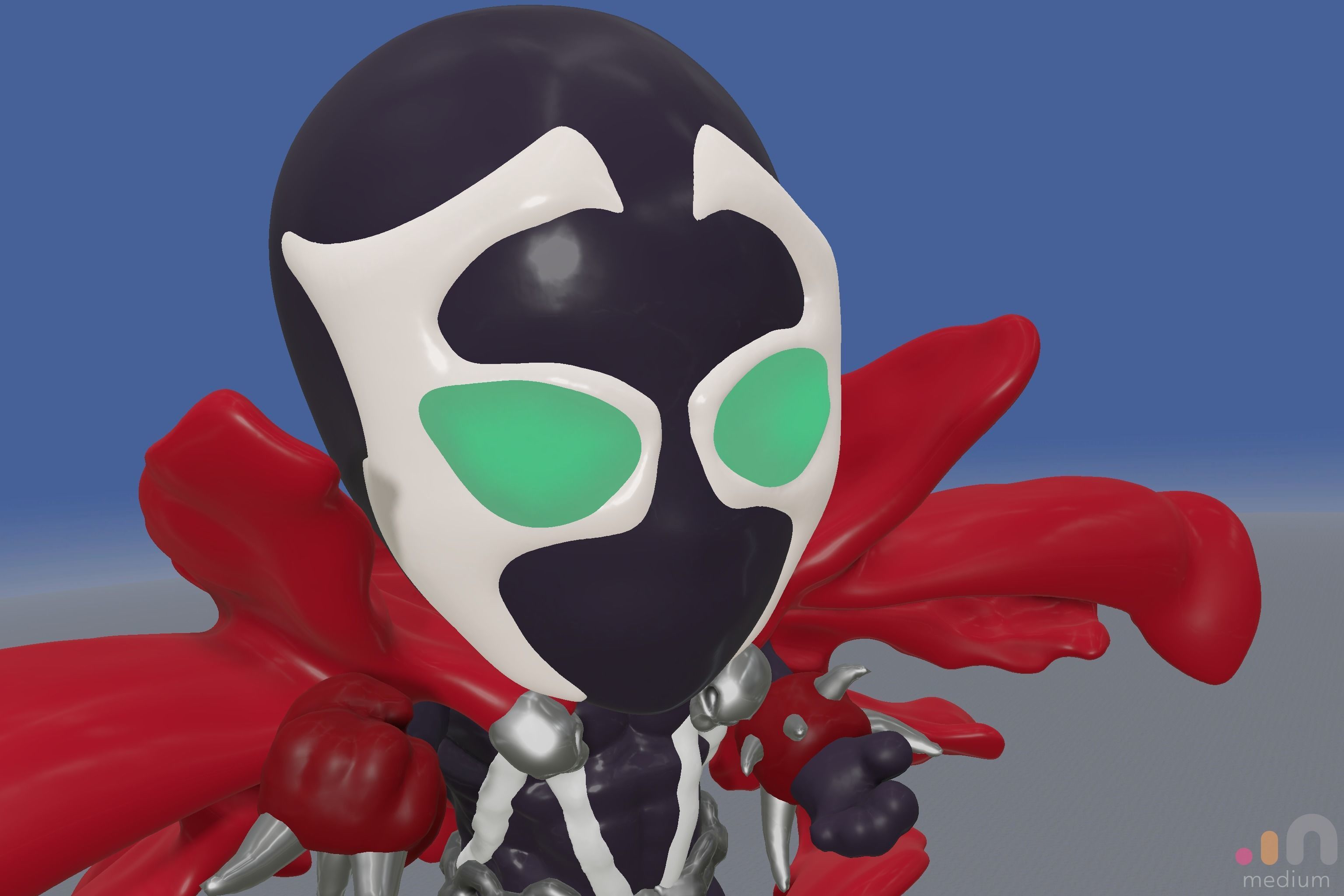 Spawn Comic Superhero character Chibi SD version 3D model_5
