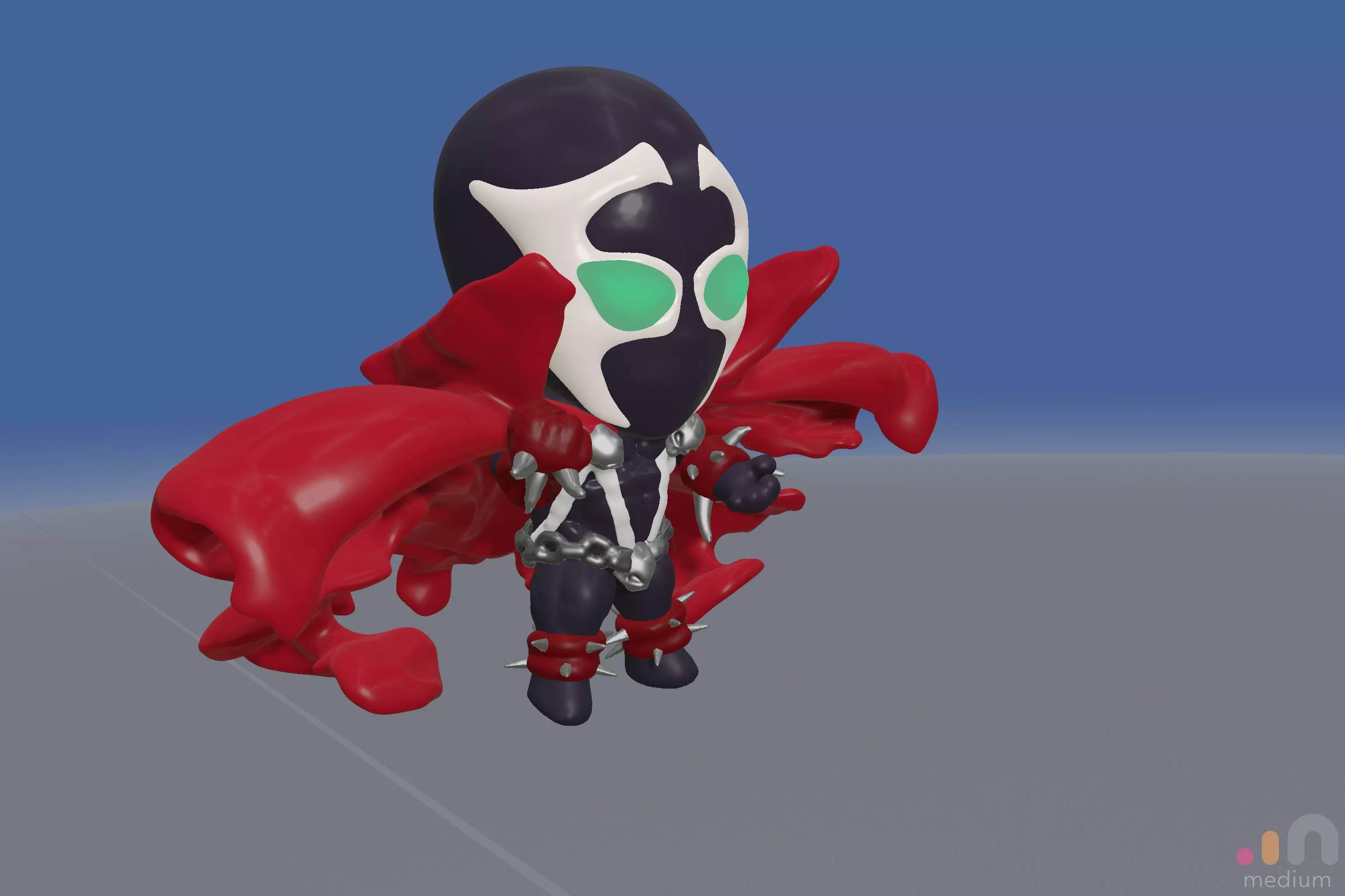 Spawn Comic Superhero character Chibi SD version 3D model_0