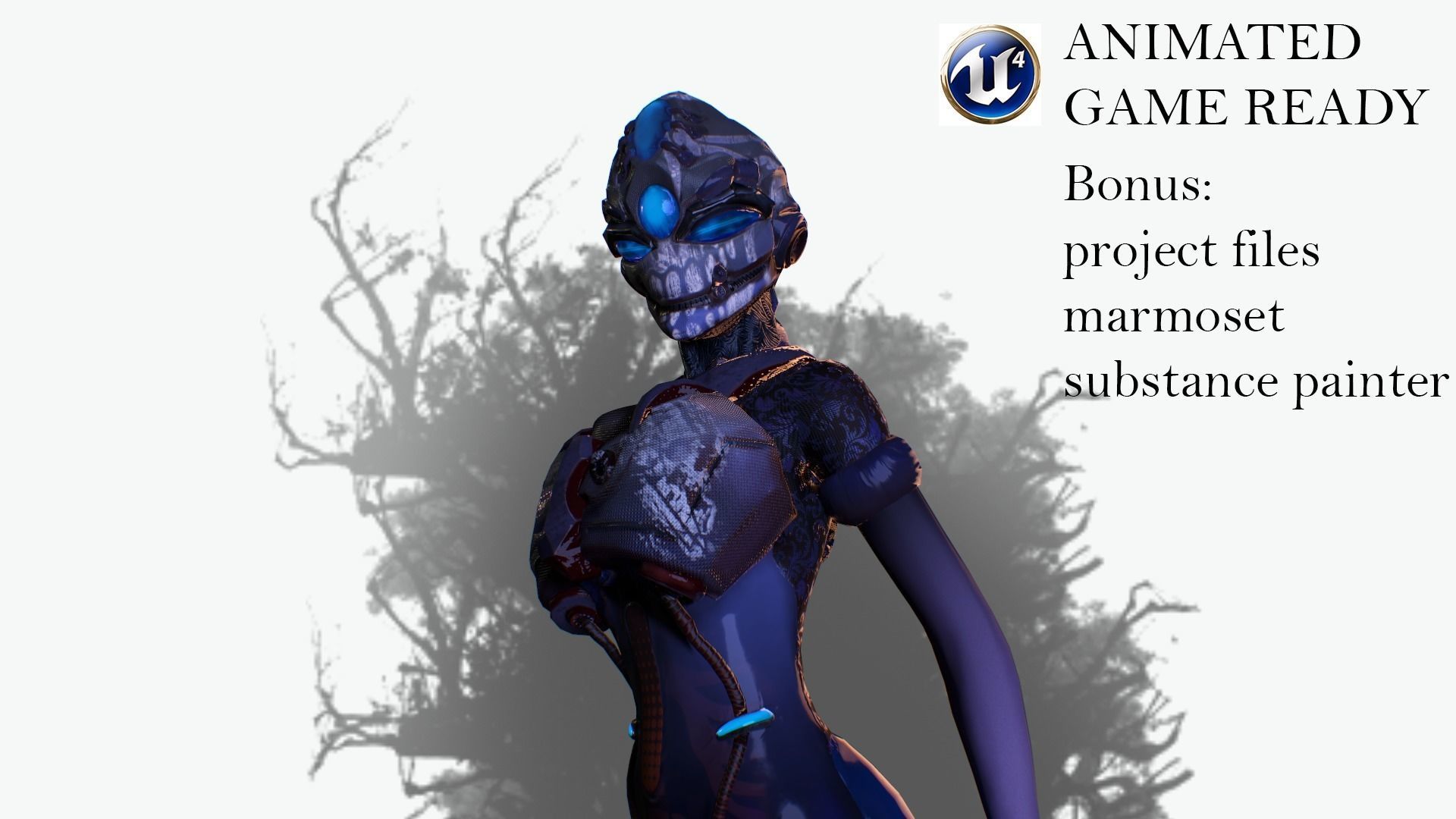 ScoreLetha Sci-fi girl Low-poly 3D model gameready animated Low-poly 3D model_4