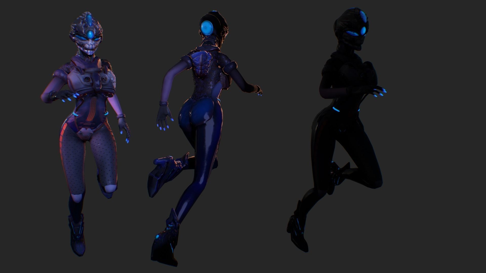 ScoreLetha Sci-fi girl Low-poly 3D model gameready animated Low-poly 3D model_5