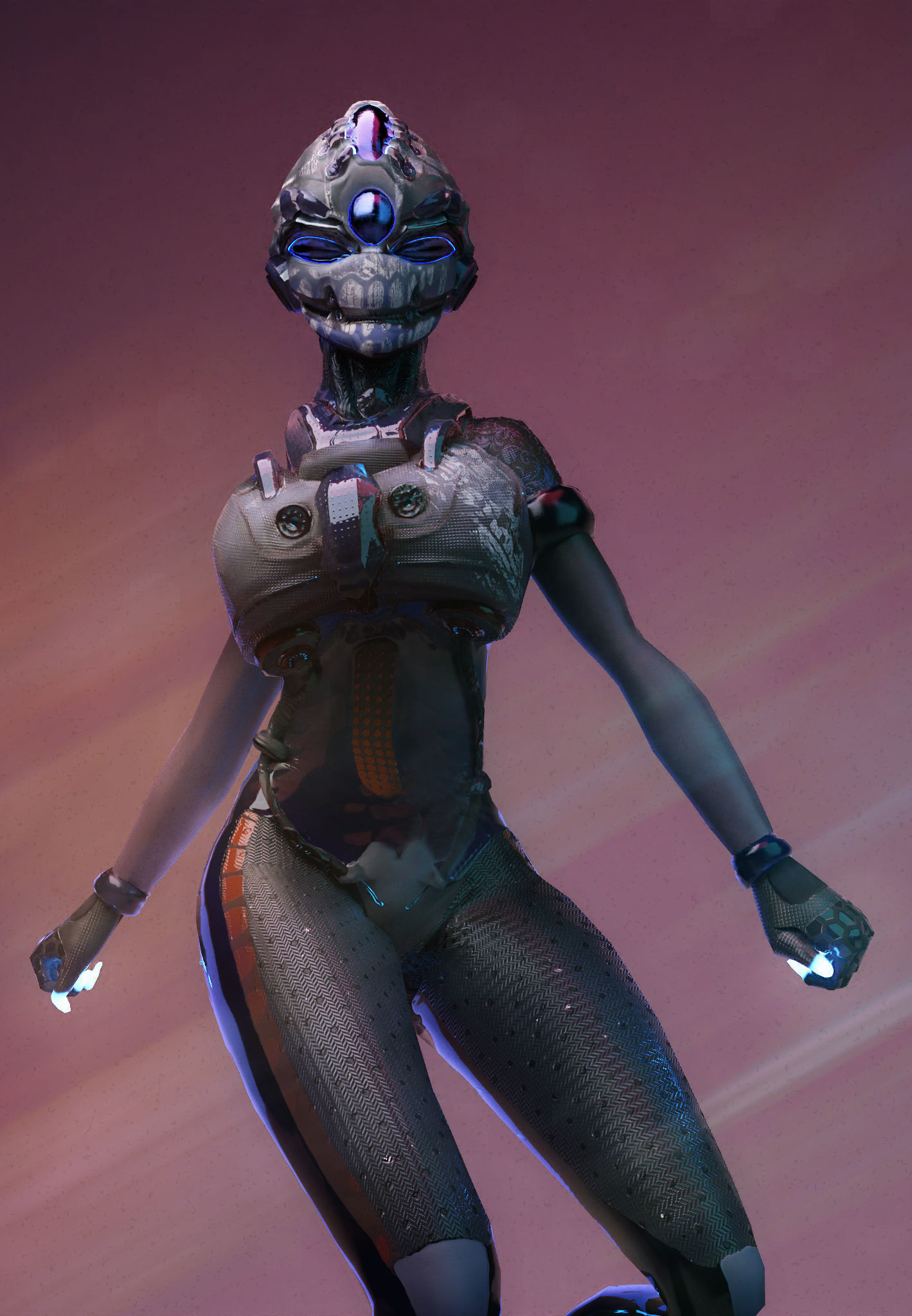 ScoreLetha Sci-fi girl Low-poly 3D model gameready animated Low-poly 3D model_3