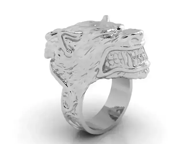 Mens Wolf Ring