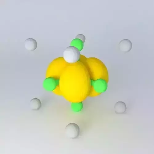 d xy orbital superimposed on an octahedral model