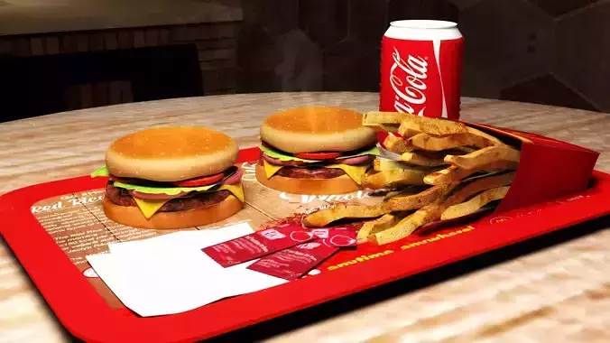 Burger Meal Model 3D model