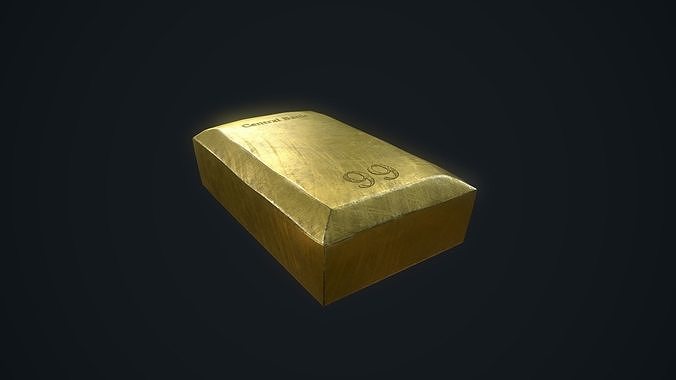 Gold Bar Low-poly 3D model