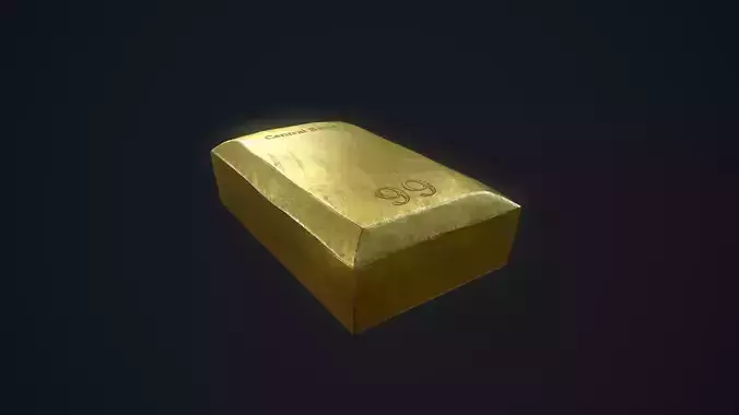 Gold Bar Low-poly 3D model