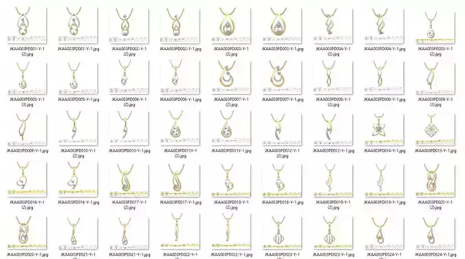 150 Women Pendant 3dm render details bulk collection  