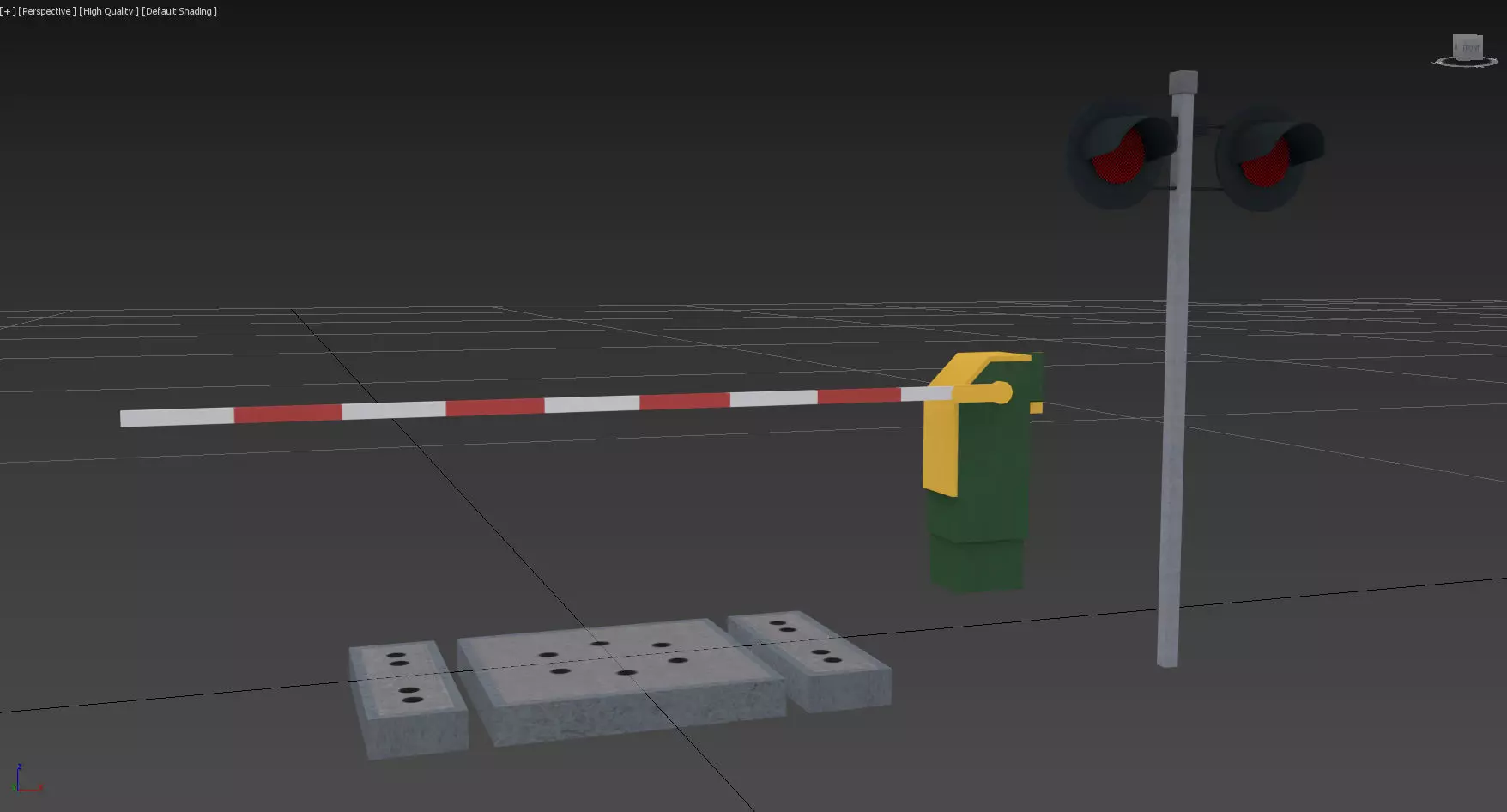 Raiload Crossing Kit Low-poly 3D model_0