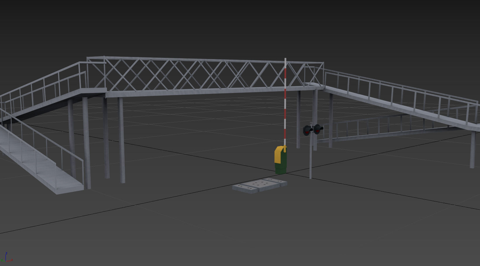 Raiload Crossing Kit Low-poly 3D model_3