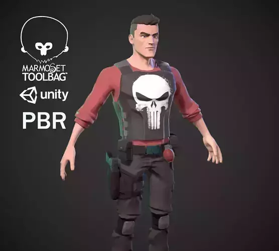 Character soldier  Low-poly 3D model