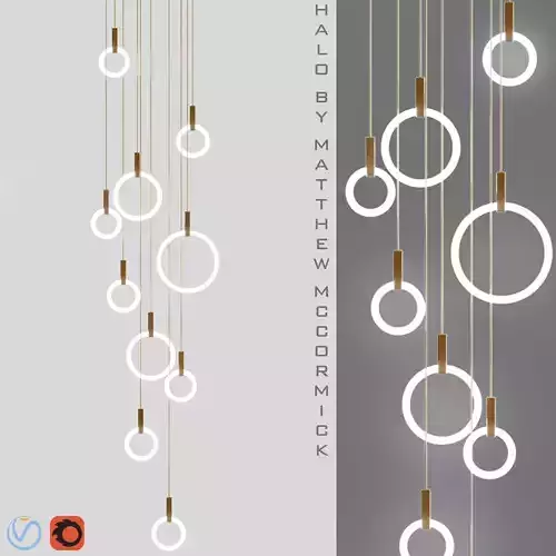 Aluminium pendant lamp HALO By Matthew McCormick