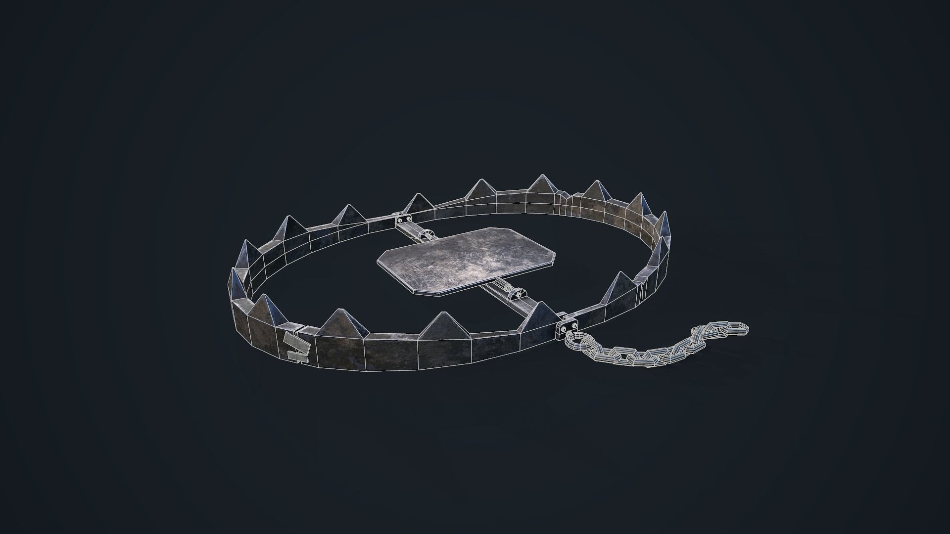 Bear Trap Low-poly 3D model_12