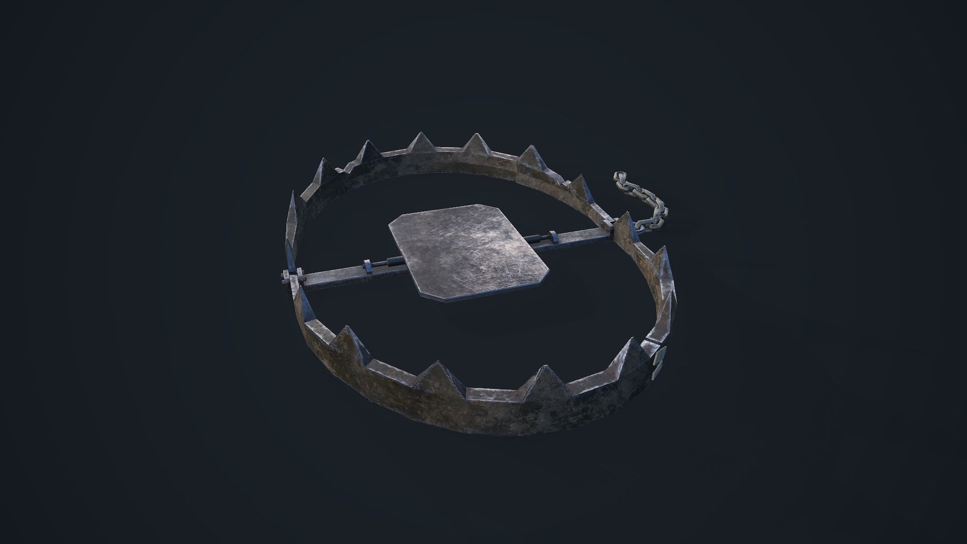 Bear Trap Low-poly 3D model_7