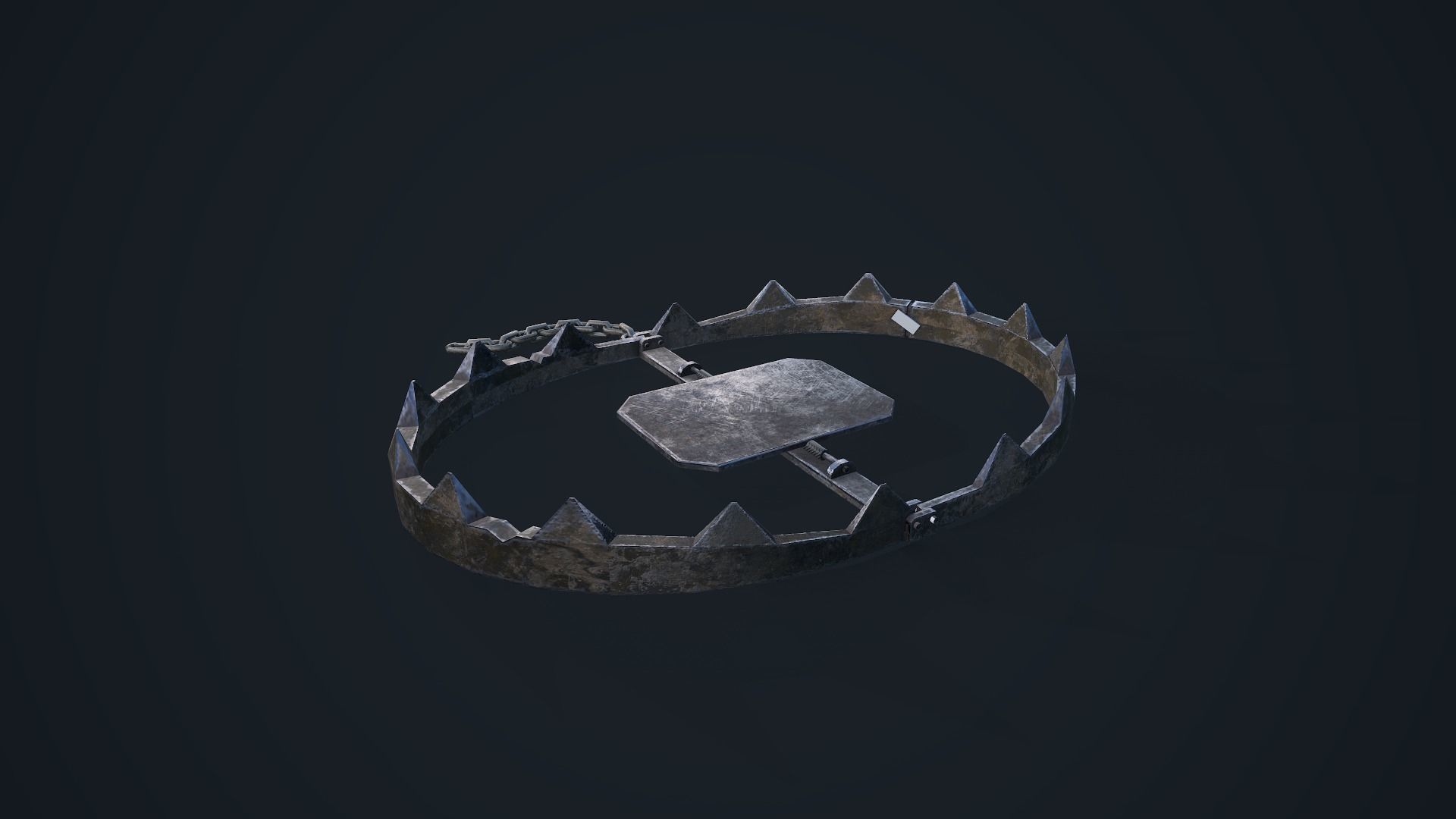Bear Trap Low-poly 3D model_5