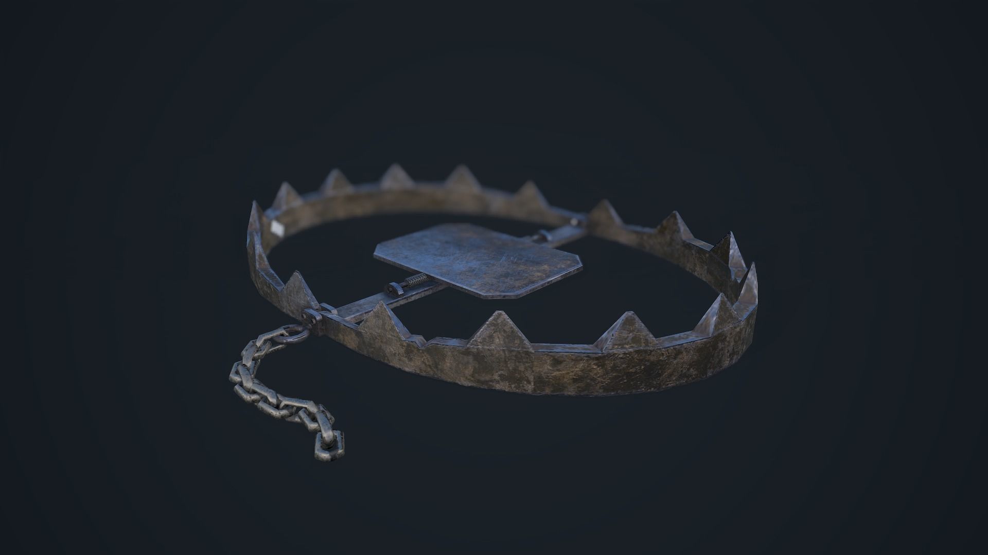 Bear Trap Low-poly 3D model_15