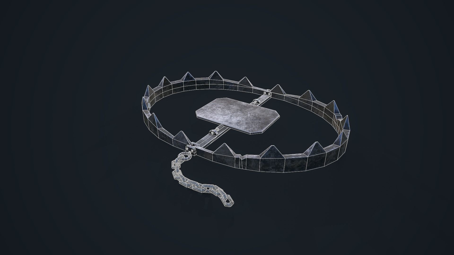 Bear Trap Low-poly 3D model_13