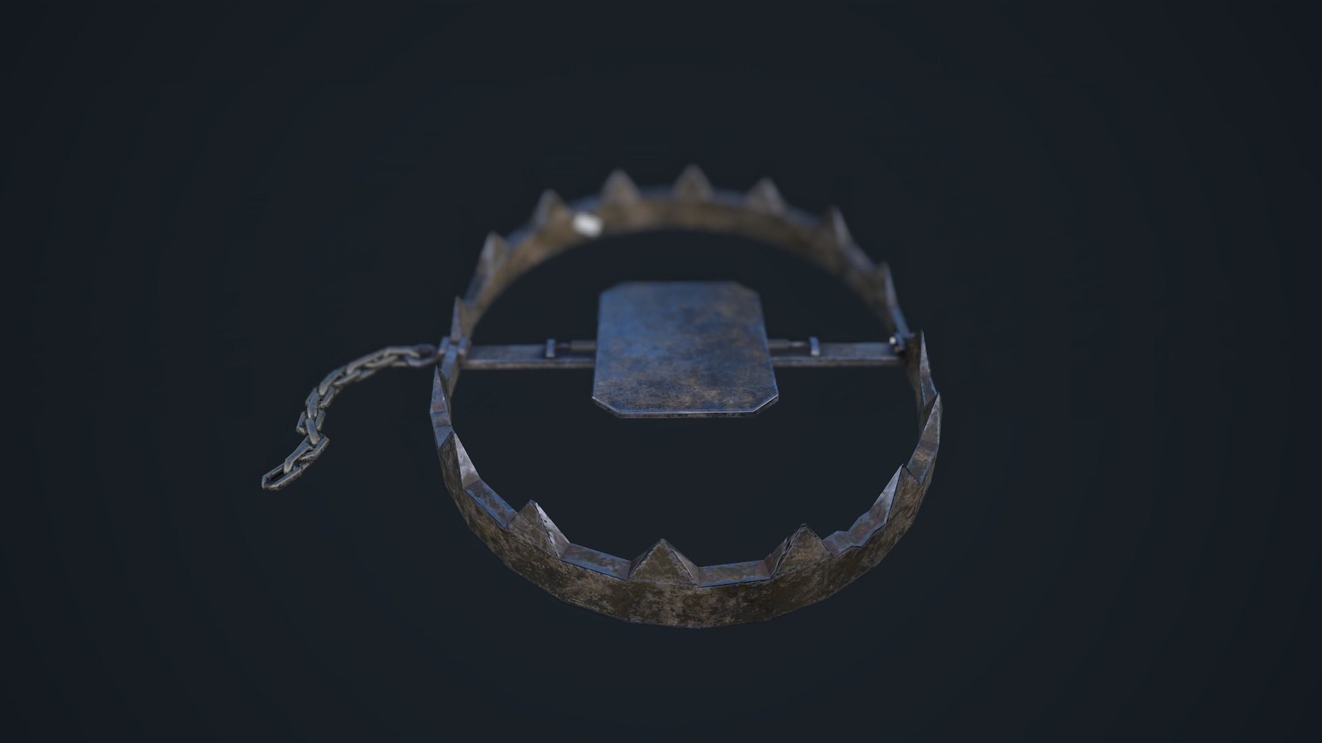 Bear Trap Low-poly 3D model_16