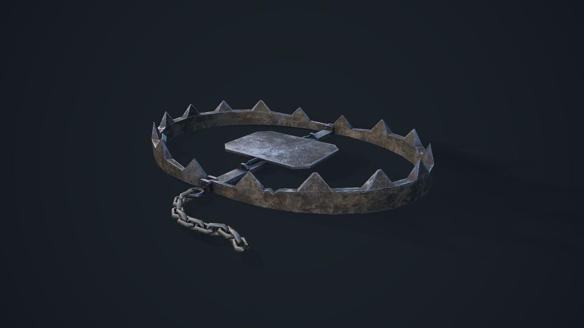 Bear Trap Low-poly 3D model_3