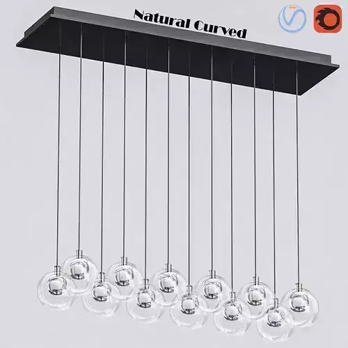 Modern Glass Pendant Light Natural Curved 3D model