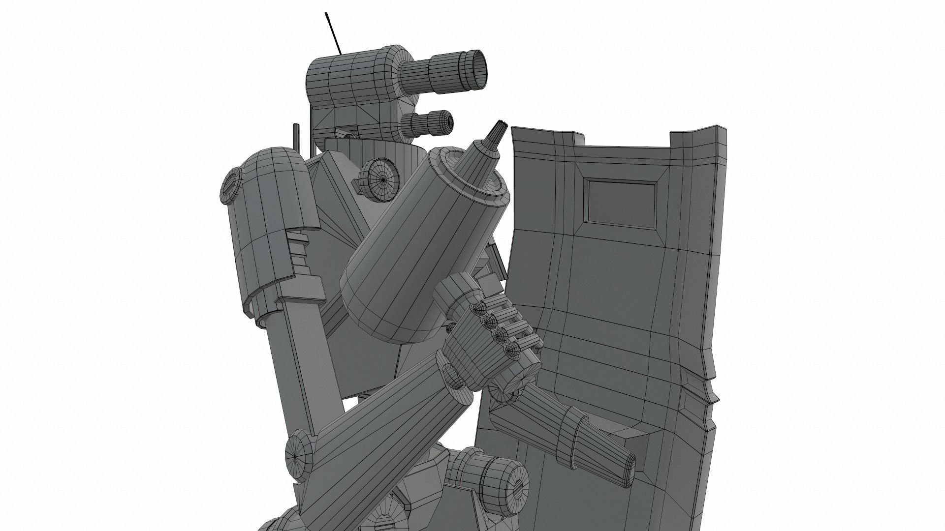 Robot technician-medic Low-poly 3D model_20