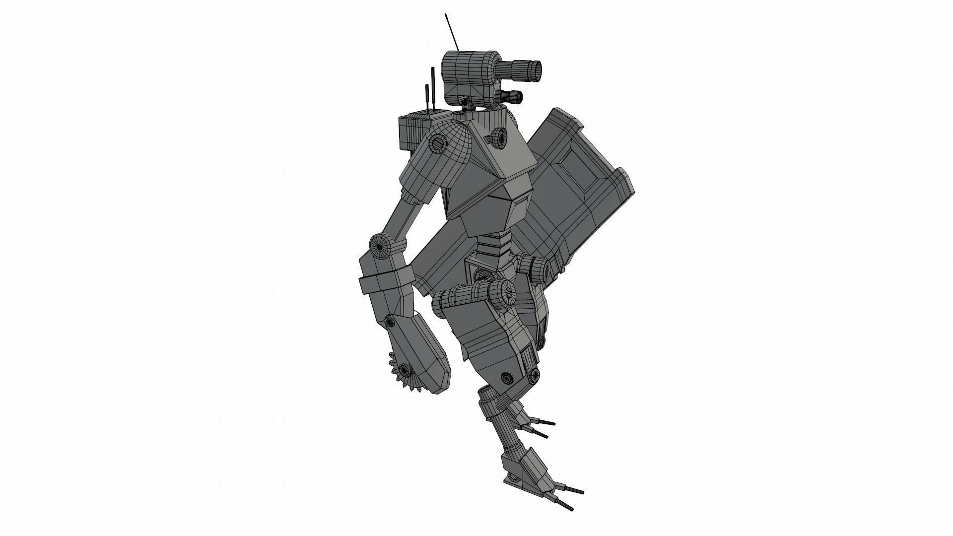 Robot technician-medic Low-poly 3D model_16