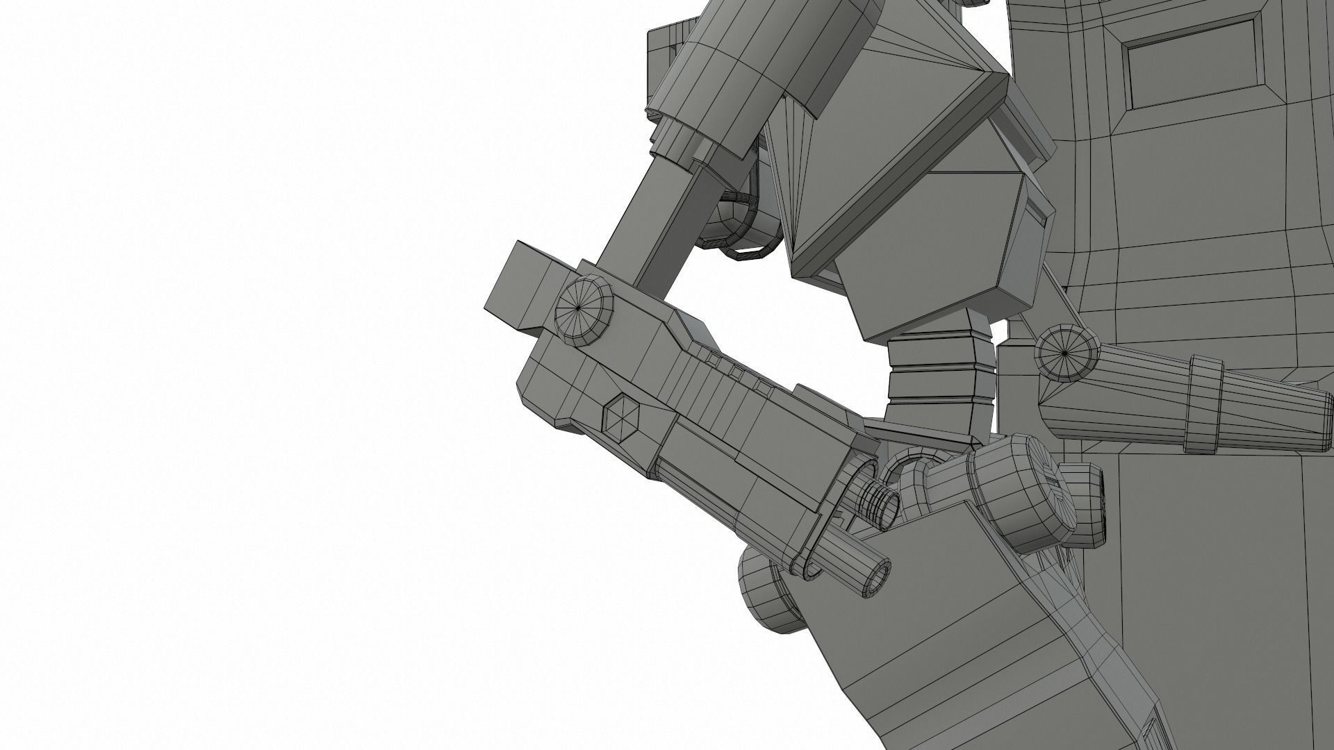 Robot technician-medic Low-poly 3D model_22