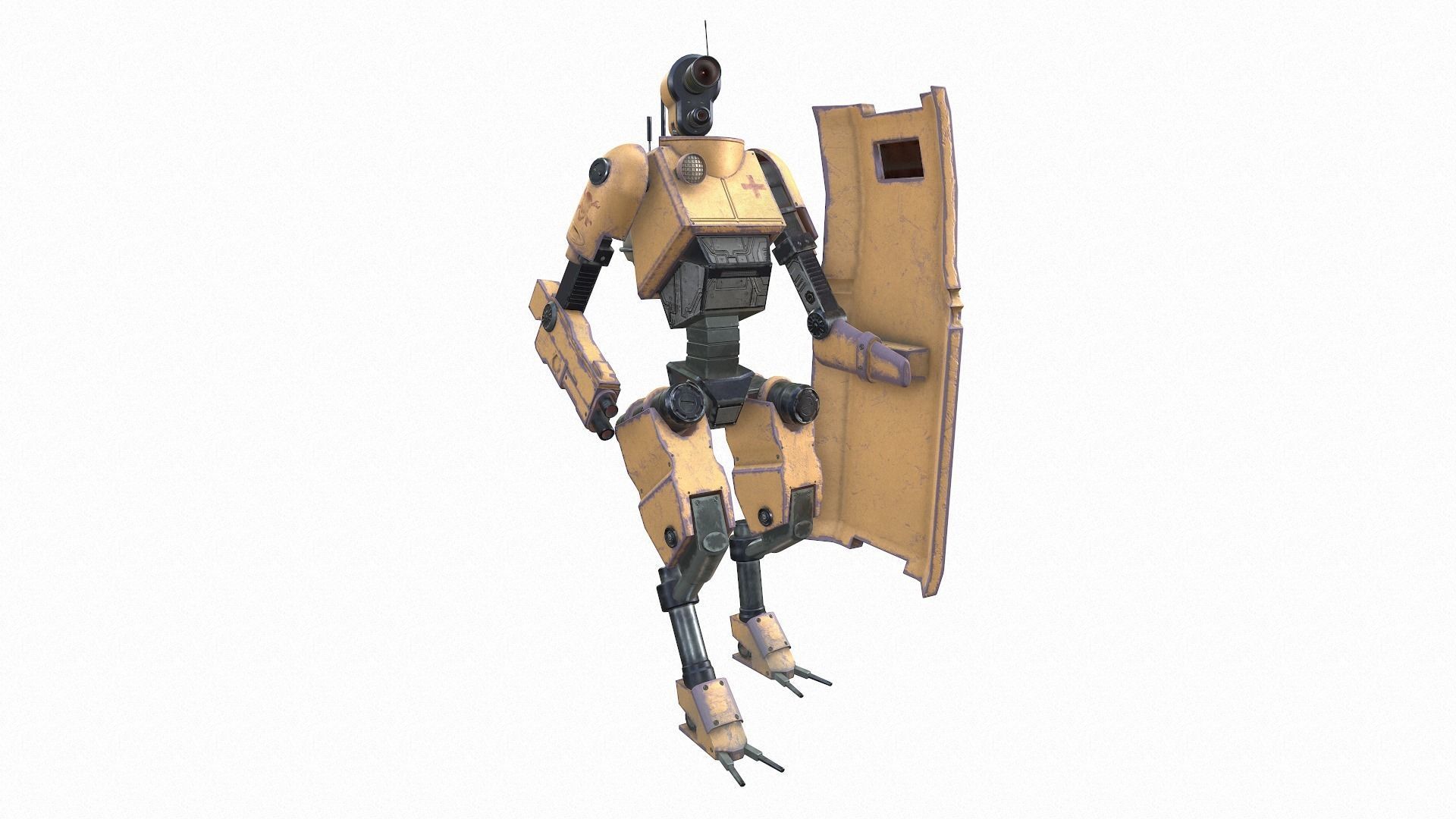 Robot technician-medic Low-poly 3D model_12