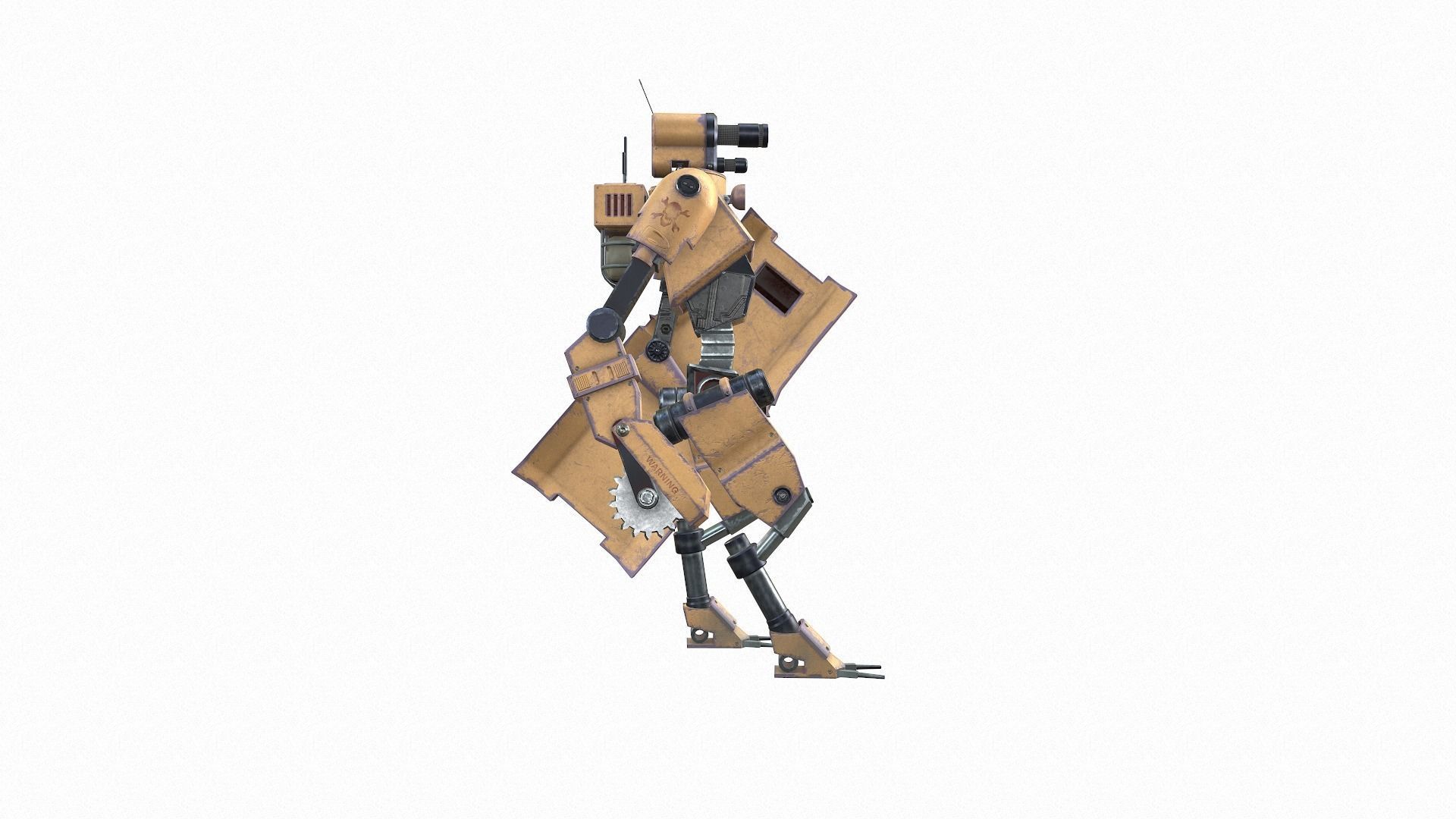 Robot technician-medic Low-poly 3D model_5