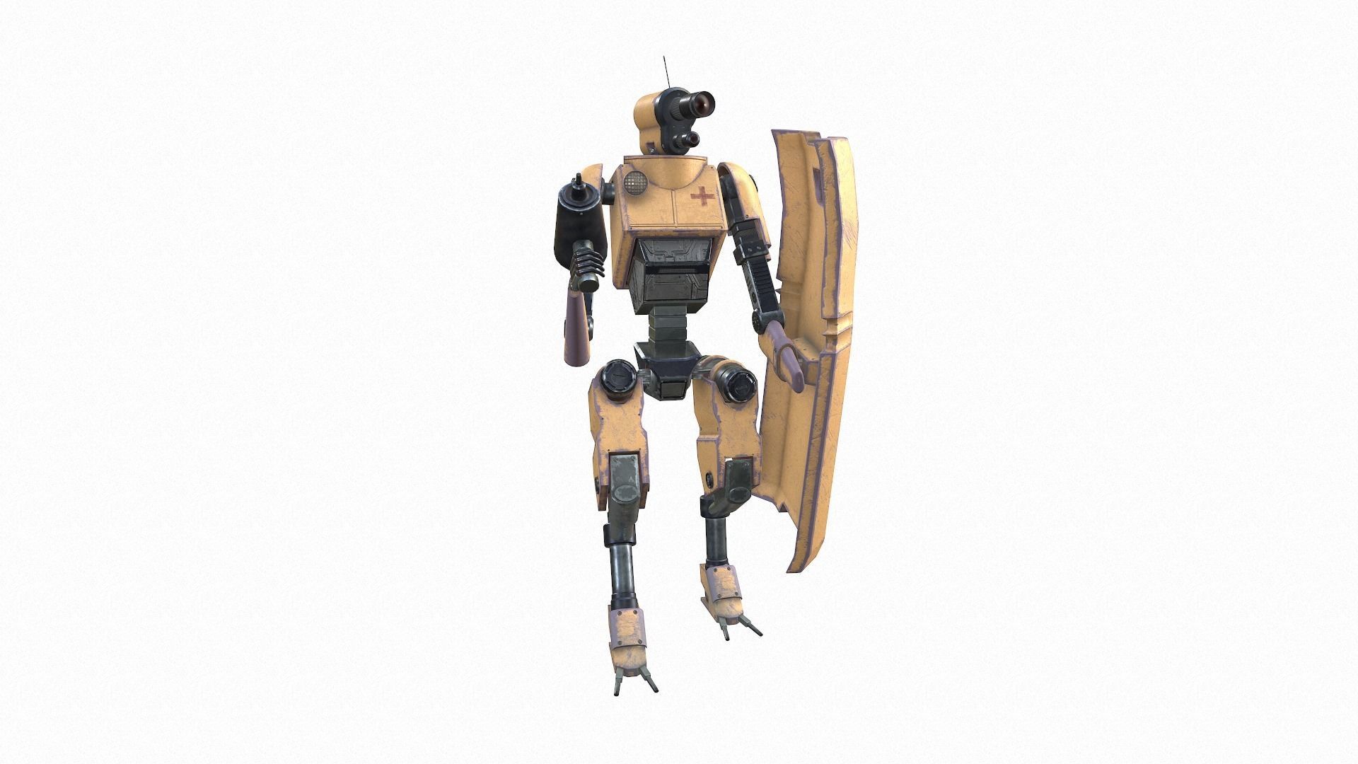 Robot technician-medic Low-poly 3D model_10