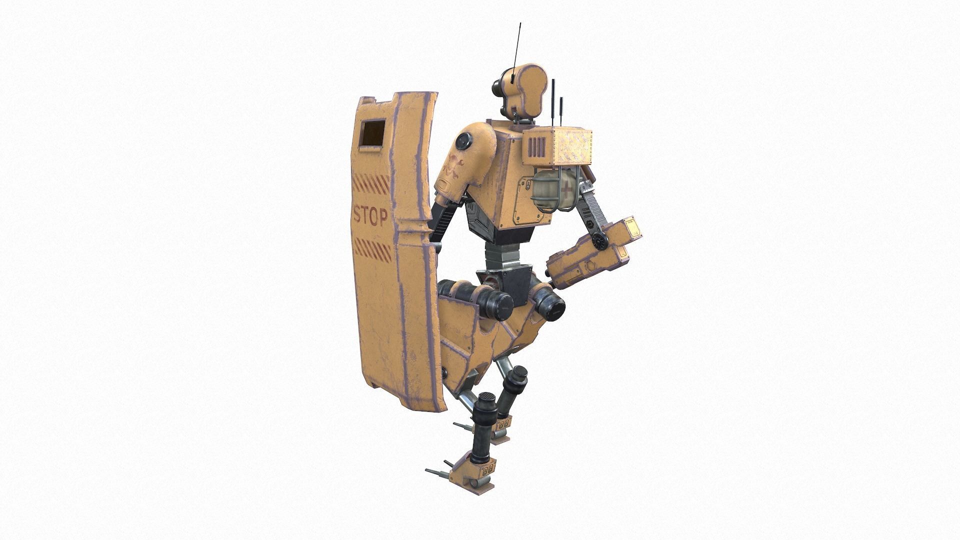 Robot technician-medic Low-poly 3D model_14