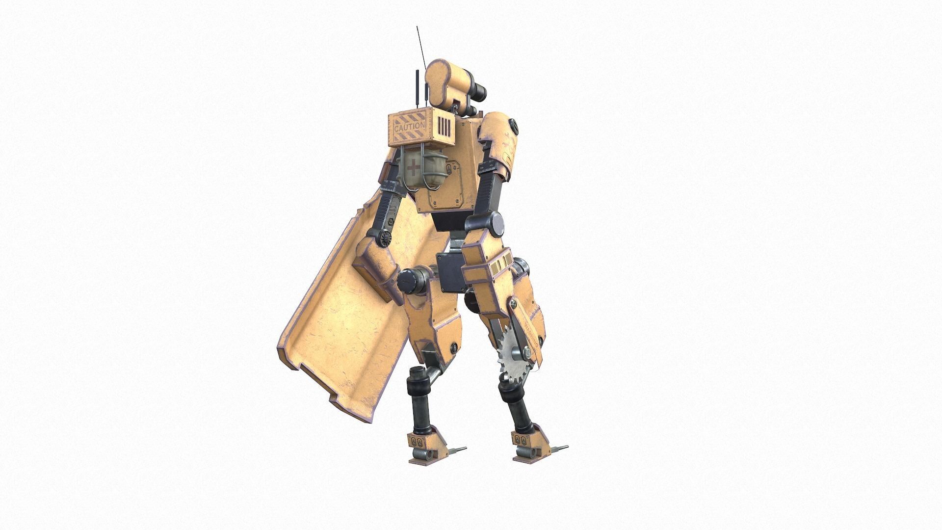 Robot technician-medic Low-poly 3D model_6
