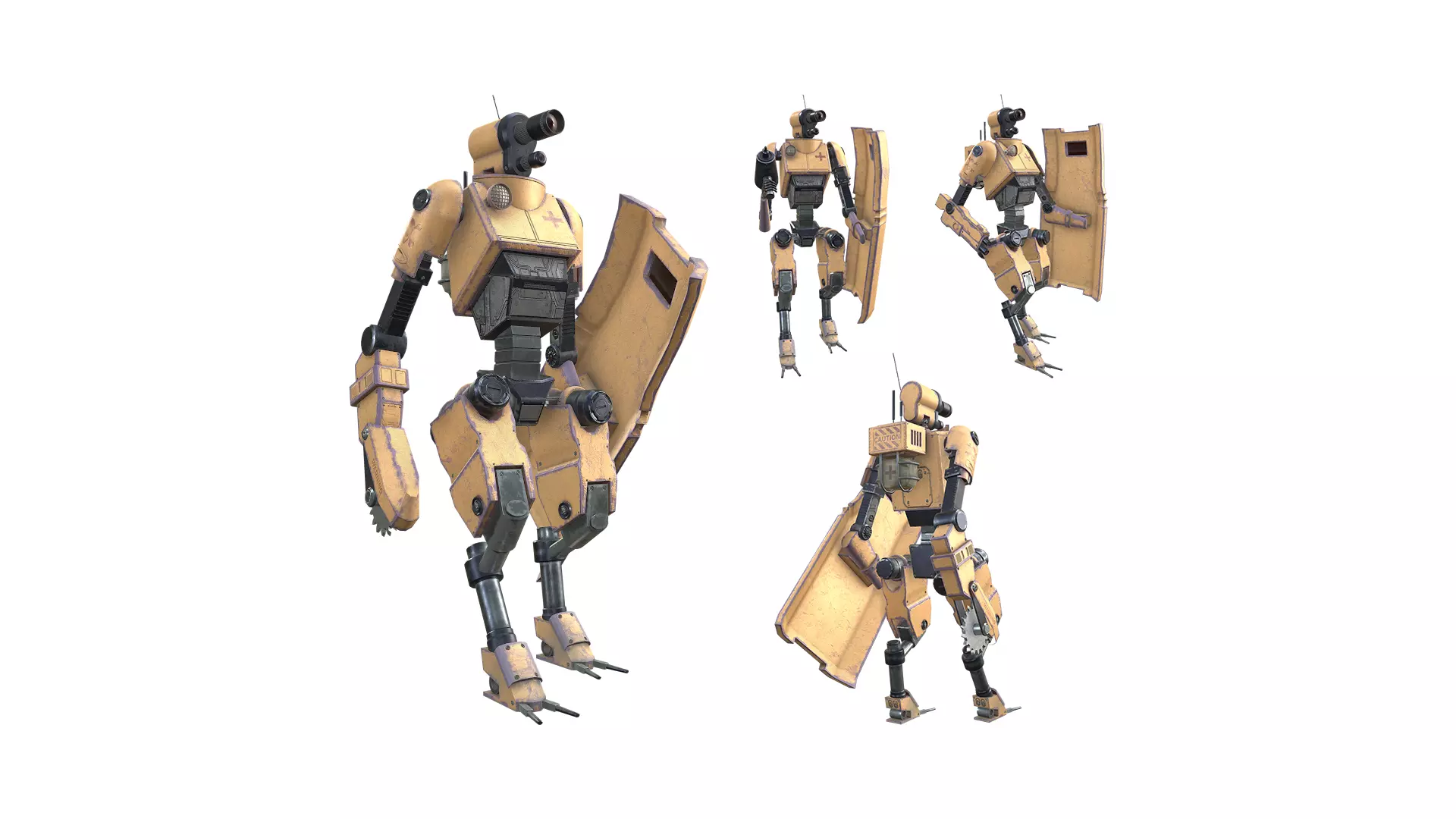 Robot technician-medic Low-poly 3D model_0