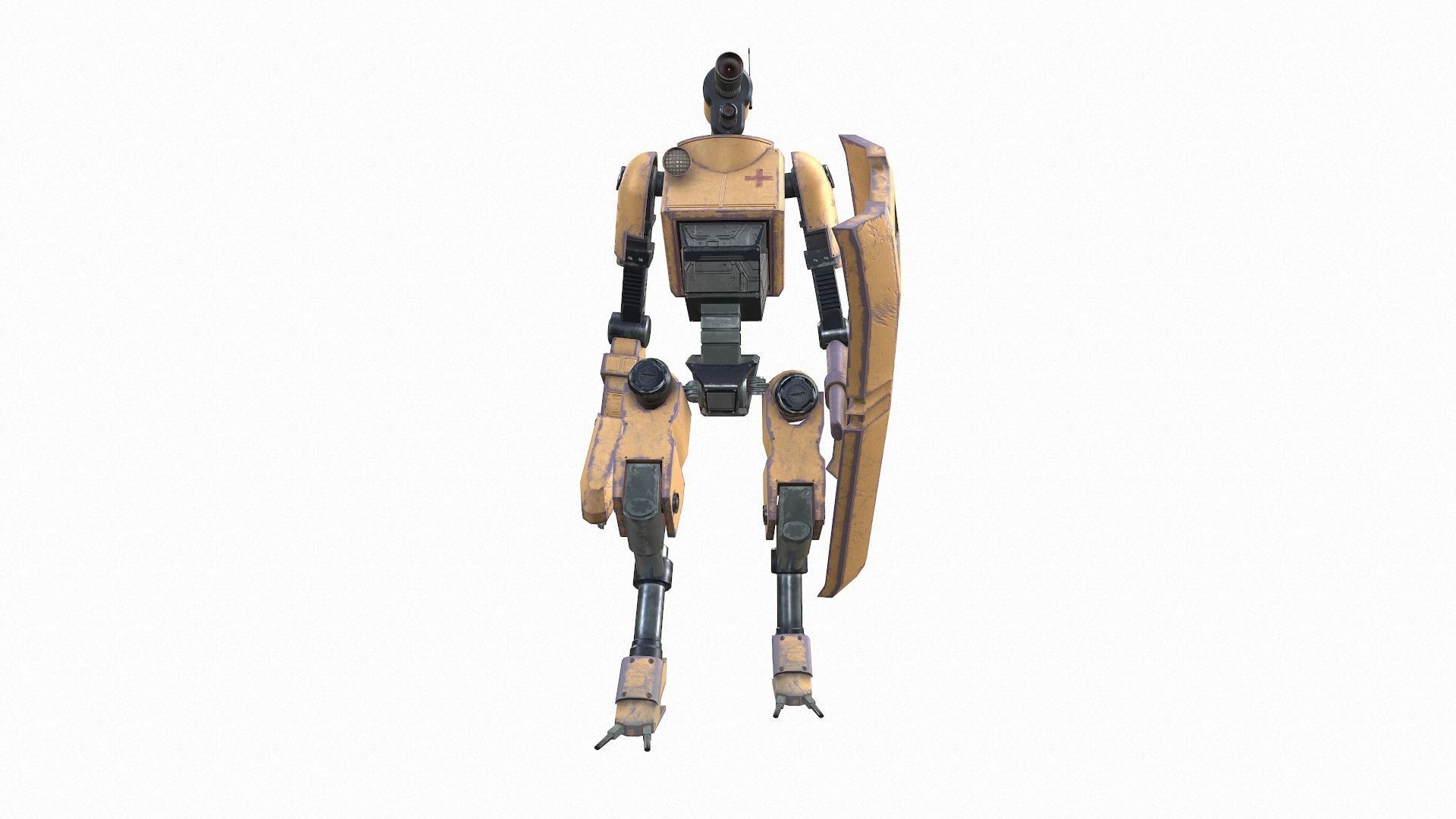 Robot technician-medic Low-poly 3D model_9
