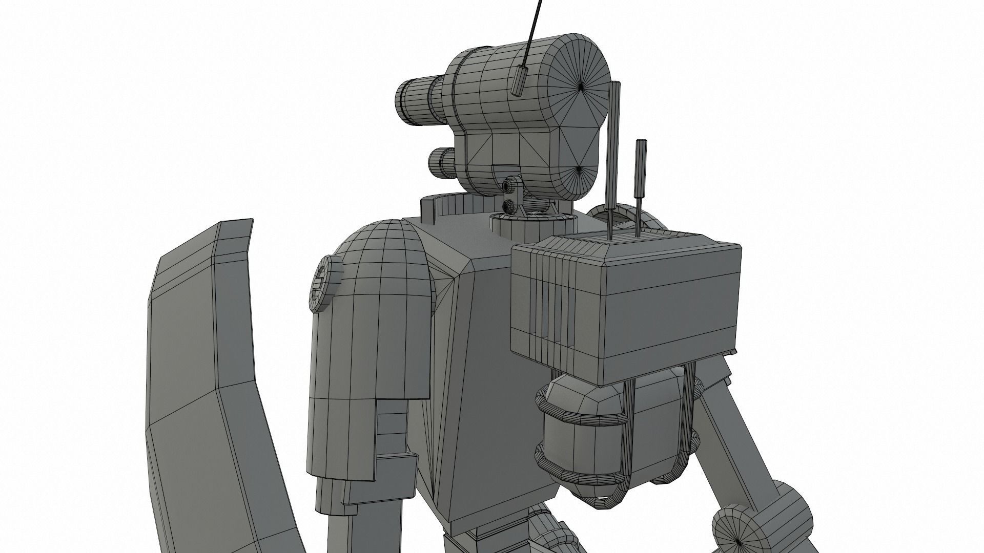 Robot technician-medic Low-poly 3D model_19