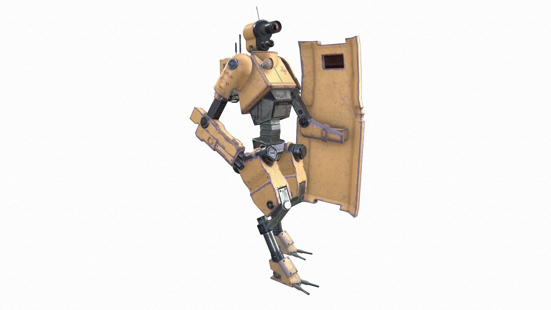Robot technician-medic Low-poly 3D model_13