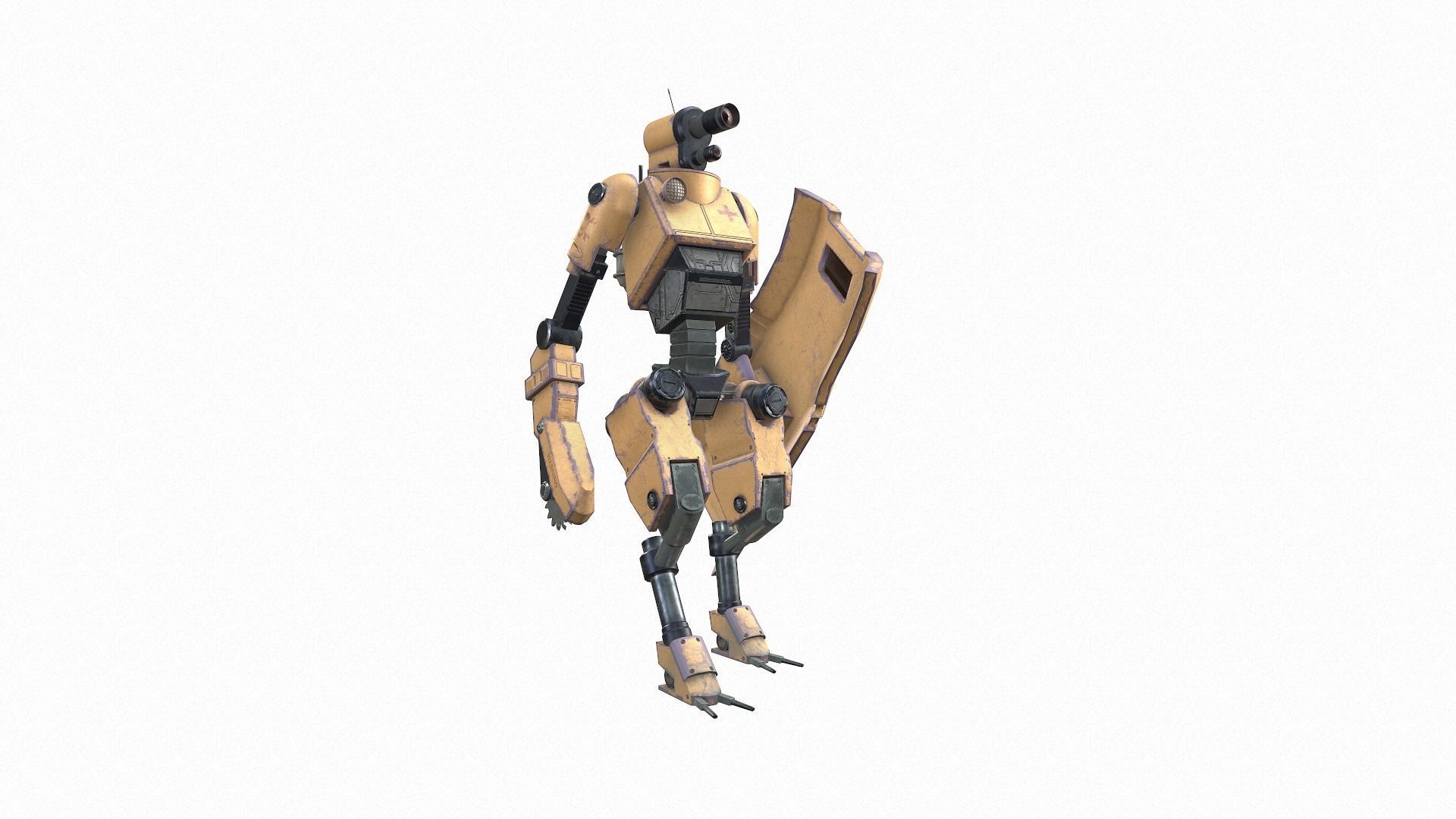 Robot technician-medic Low-poly 3D model_4