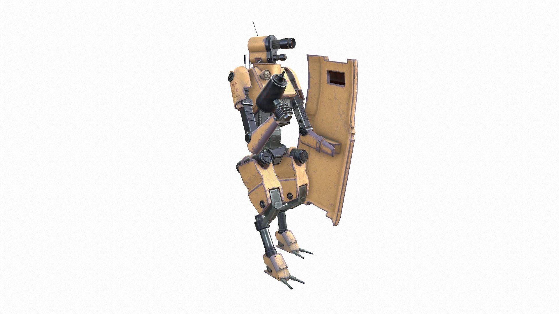Robot technician-medic Low-poly 3D model_11