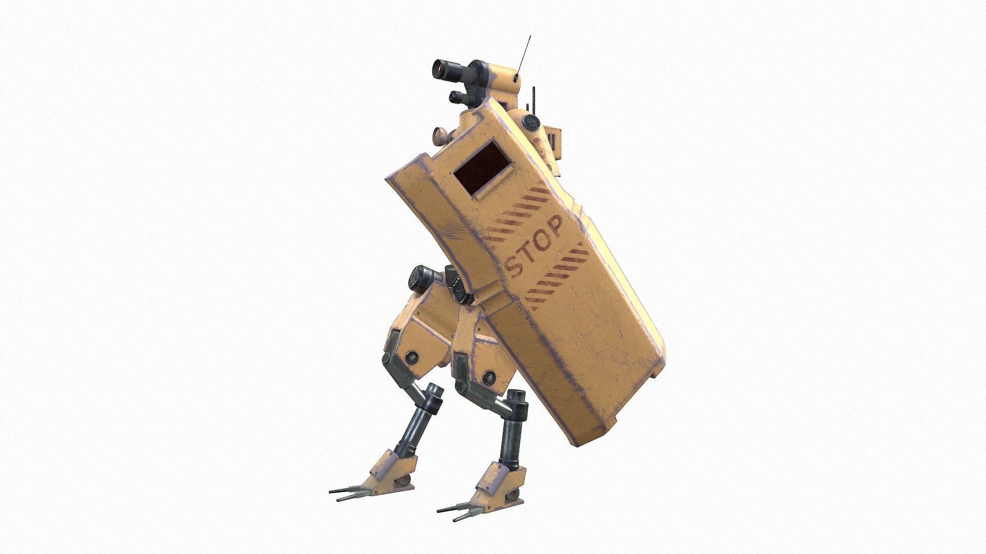 Robot technician-medic Low-poly 3D model_8