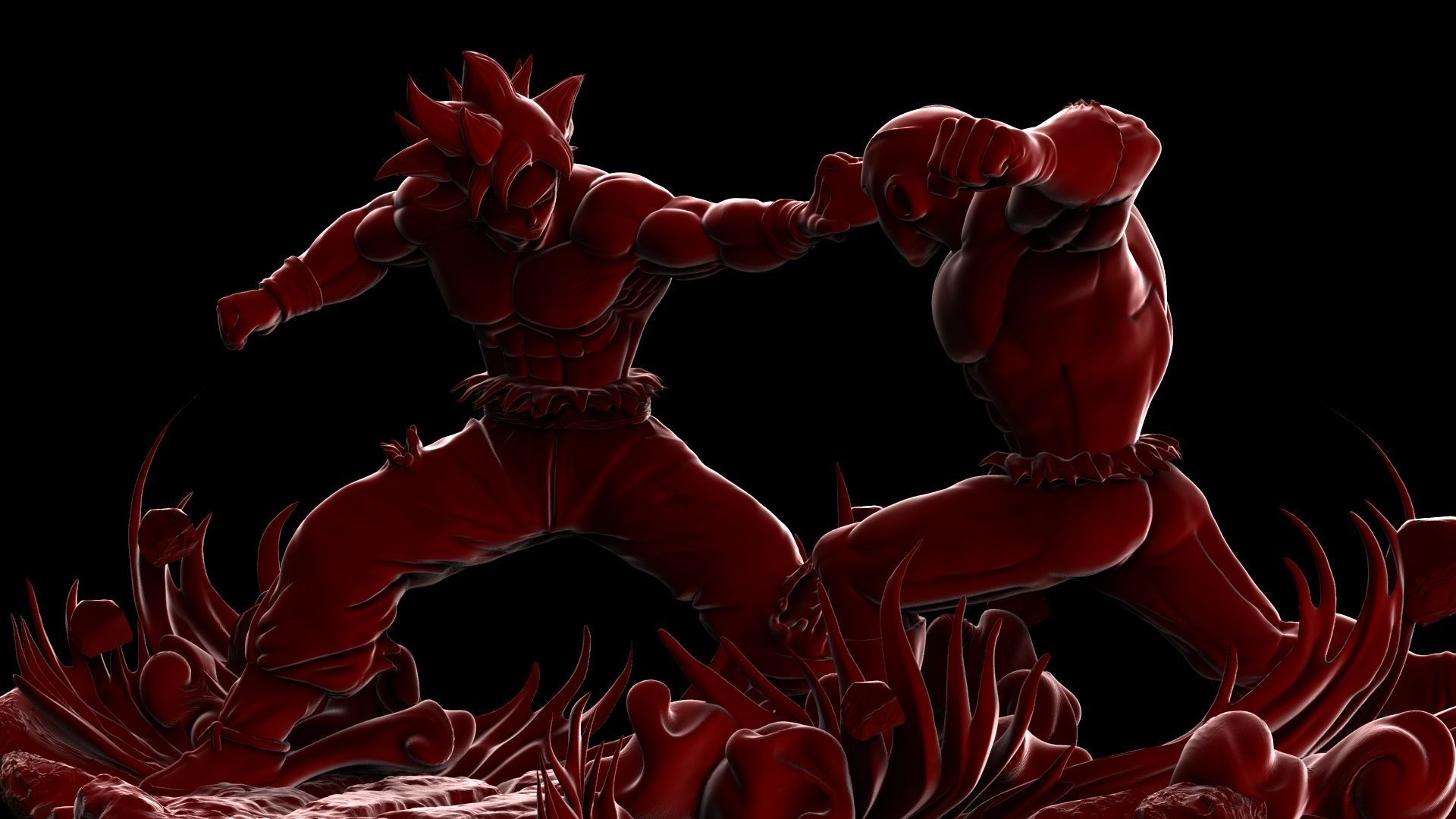 Goku vs Jiren 3D print model_5