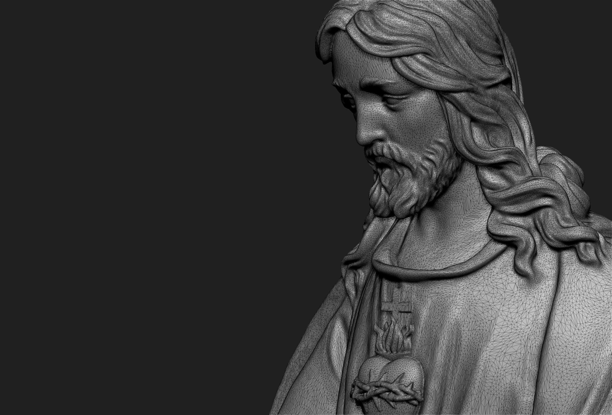 Jesus with Sacred Heart Statue 3 3D print model_5