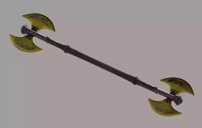 Two-sided axe Low-poly 3D model