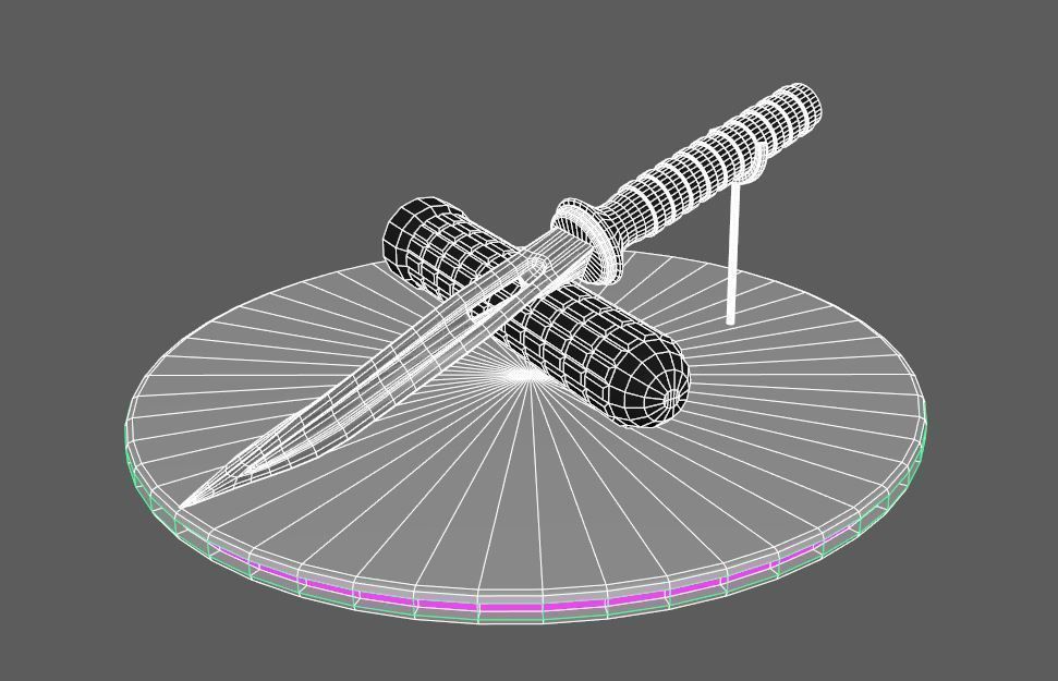 Military Twist dagger 3D model_2